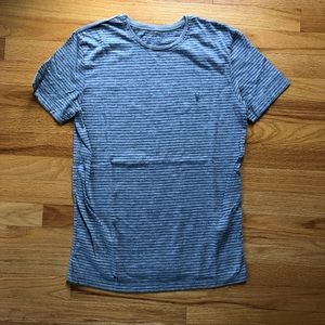 All Saints Heather Navy & Grey Striped Tee
